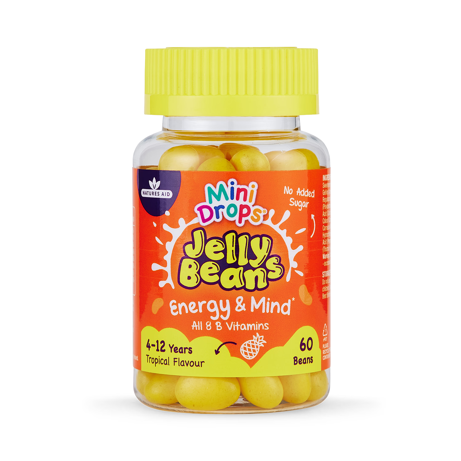 Natures Aid jelly beans Energy & Mind Tropical Flavour 60 Beans (British brand)