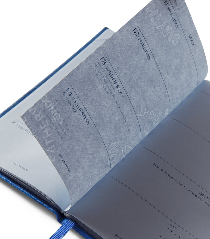 Smythson Panama leather weekly diary 2026 with approx. H14cm x W9cm size (British brand)