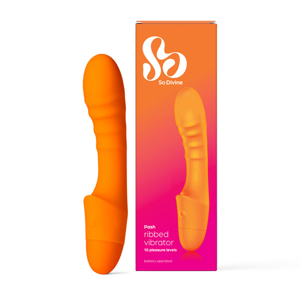 So Divine Pash Ribbed Vibrator Orange Intimate Care Boots   