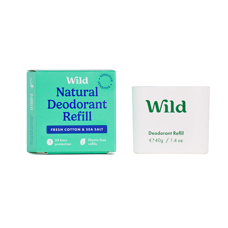 WILD Fresh Cotton & Sea Salt sensitive refill 40g - British product