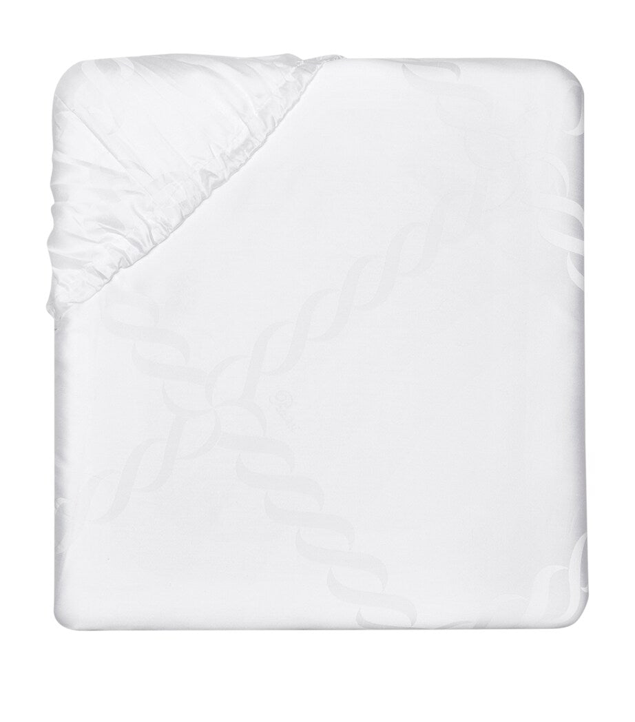 Pratesi King Fitted Sheet with Braid Pattern 150cm x 200cm, imported from the UK