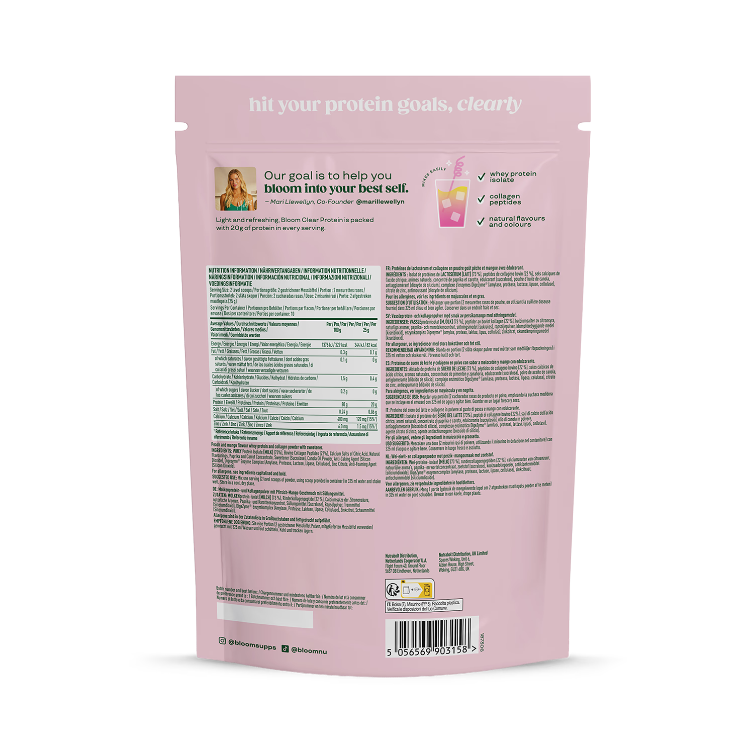 Bloom clear protein Peach Mango 250g - British product