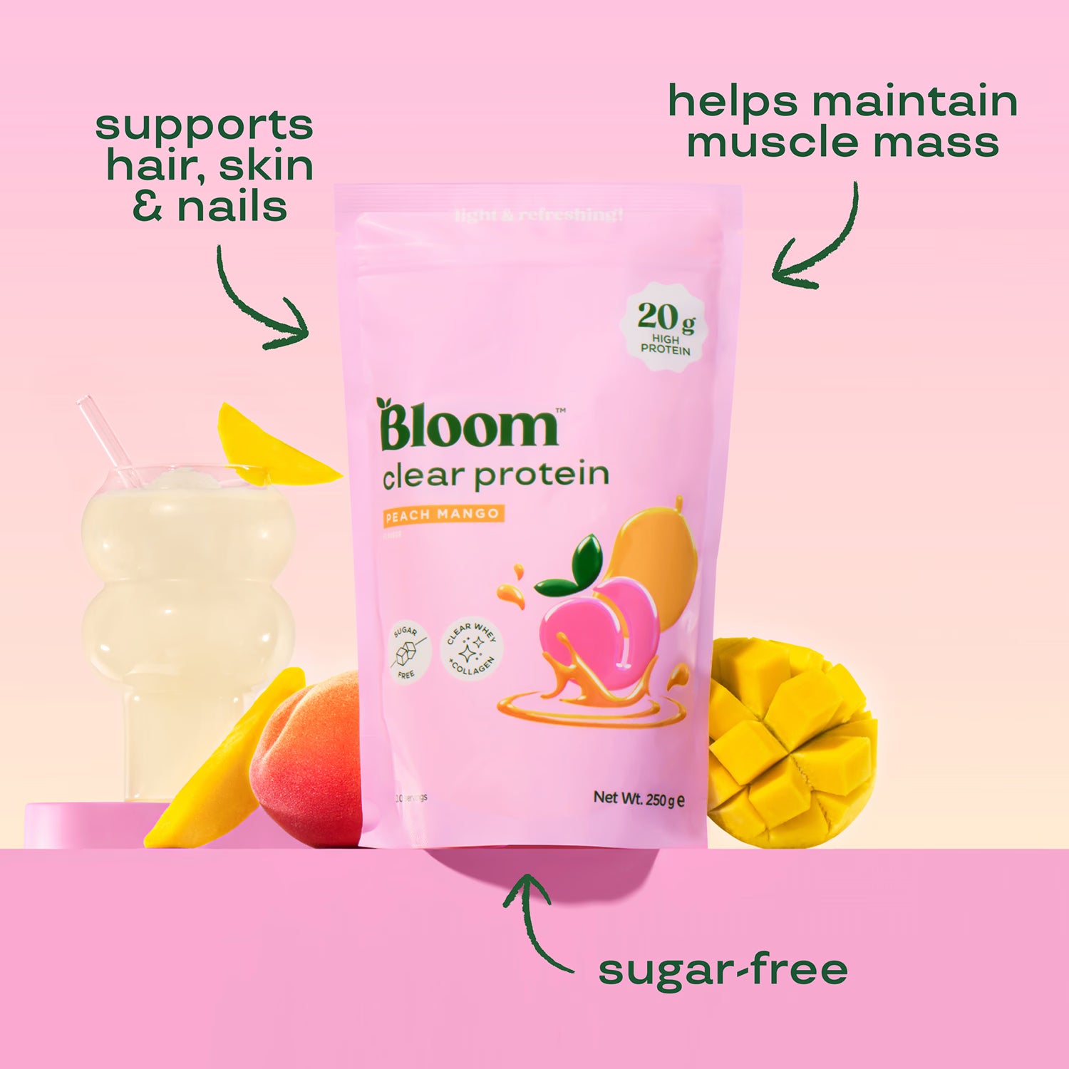 Bloom clear protein Peach Mango 250g - British product