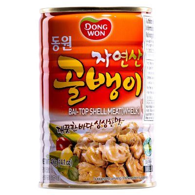 Dongwon canned whelk meat Korean seafood - British product
