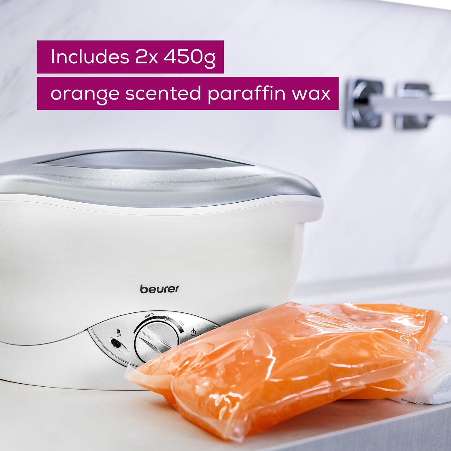 Beurer paraffin wax refills orange scented 450g pack, imported from the UK