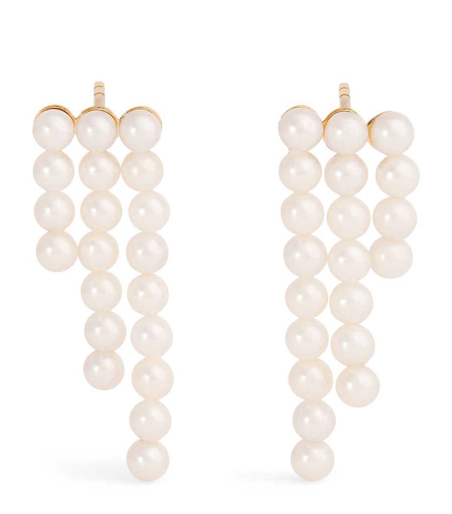 Sophie Bille Brahe 3.2cm pearl drop earrings - British product