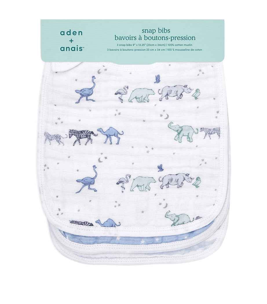 aden + anais Rising Star bibs set of 3 organic cotton, imported from the UK