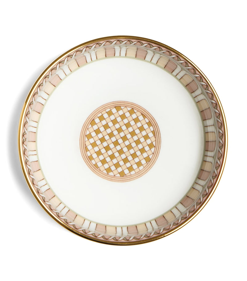 La Doublej set of 2 Napoli snack bowls with gold trims, 13cm diameter, UK version