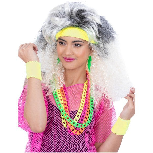 Smiffys yellow neon sweatbands for 80s costumes (British brand)