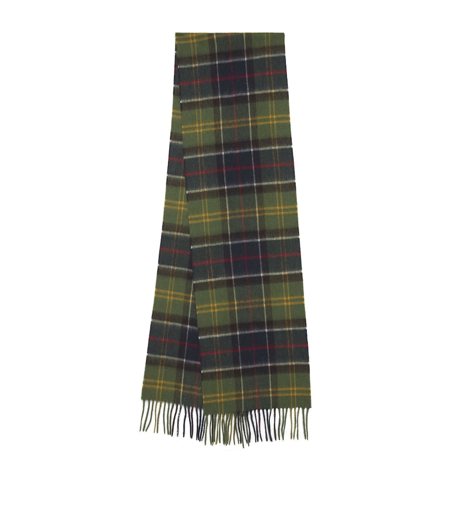 Barbour wool-cashmere tartan scarf 195x30cm, imported from the UK