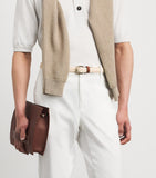 Eleventy cotton woven belt with gold-tone buckle - British product