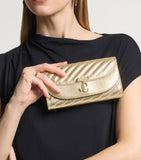 Jimmy Choo chain wallet metallic leather, imported from the UK