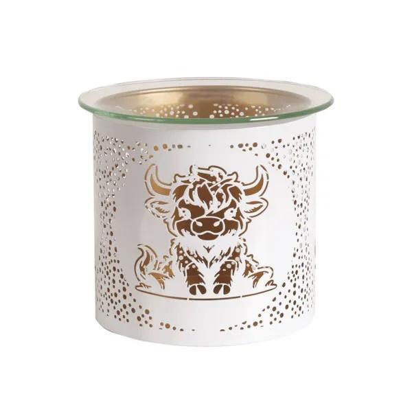Aroma White Highland Cow 3-in-1 wax melt burner, UK version