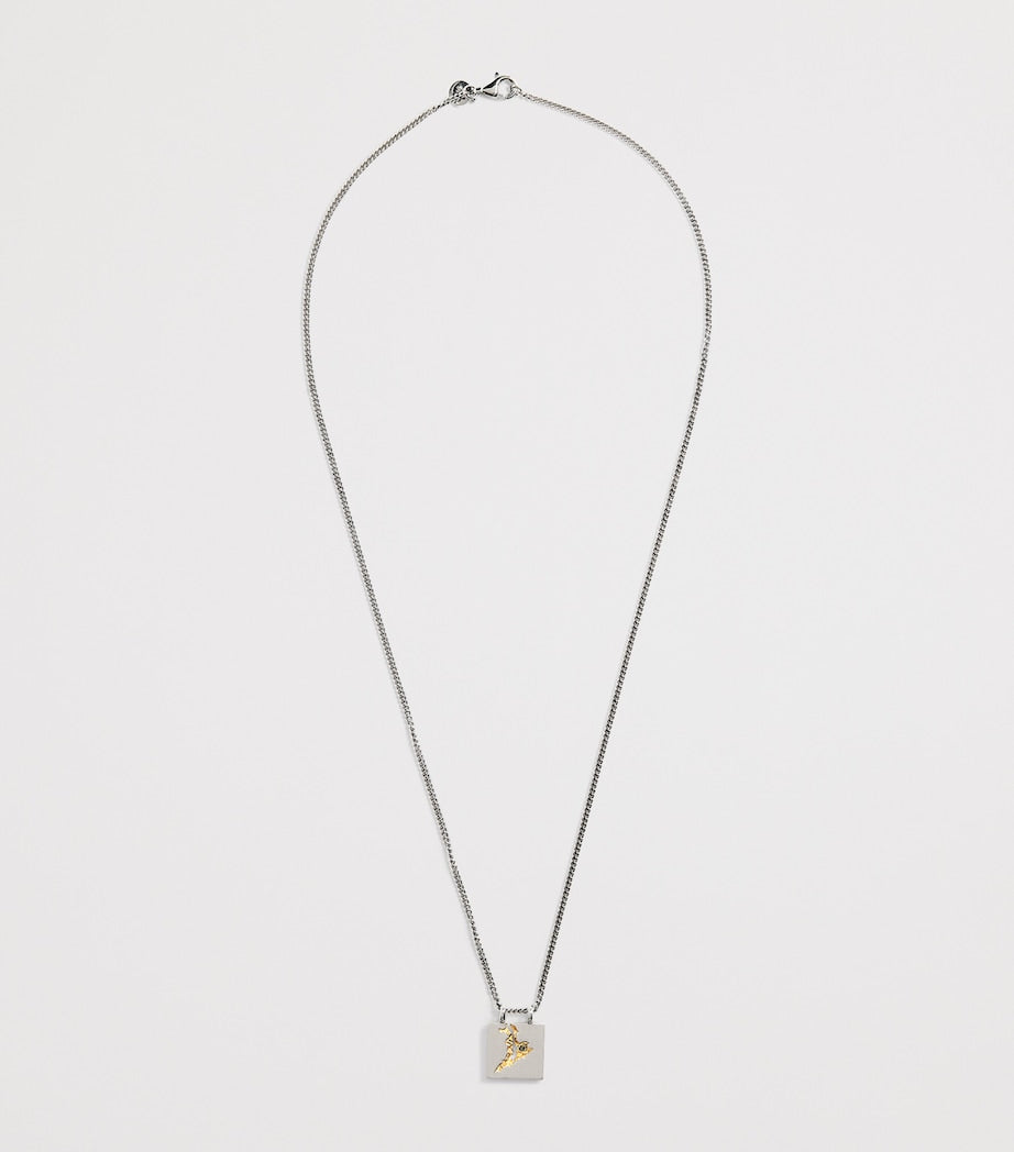 Tom Wood Mined necklace in sterling silver with tourmaline (British brand)