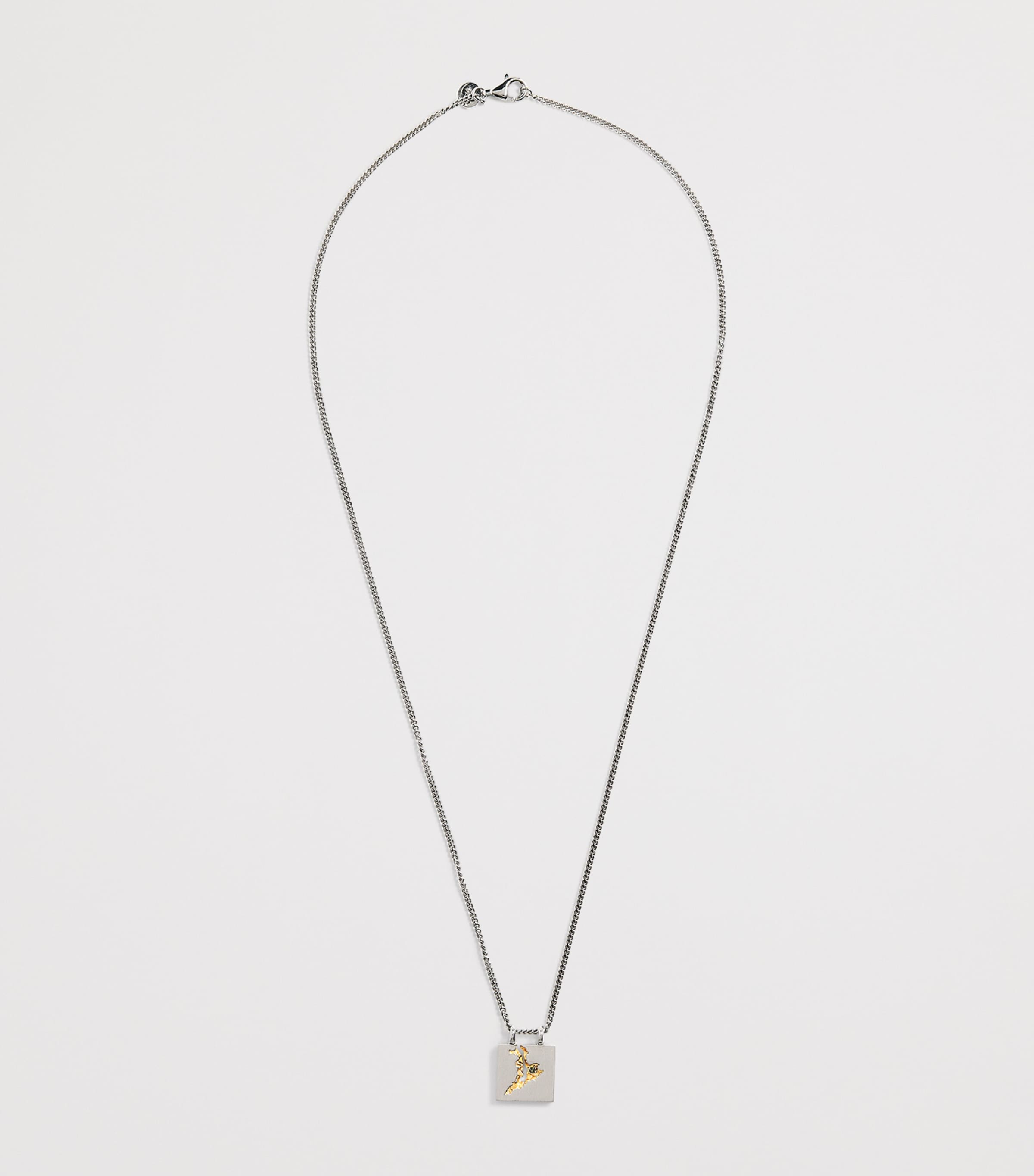 Tom Wood Mined necklace in sterling silver with tourmaline (British brand)