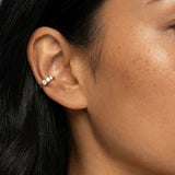 MUCHV gold ear cuffs with three cubic zirconia stones 1cm, UK version
