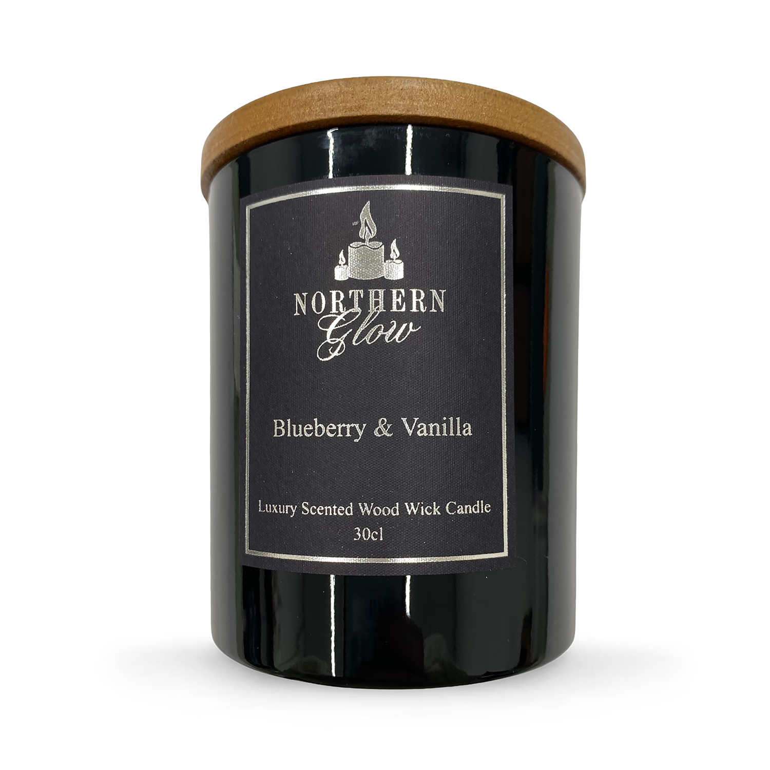 Scented wood wick candle blueberry and vanilla 212g, imported from the UK