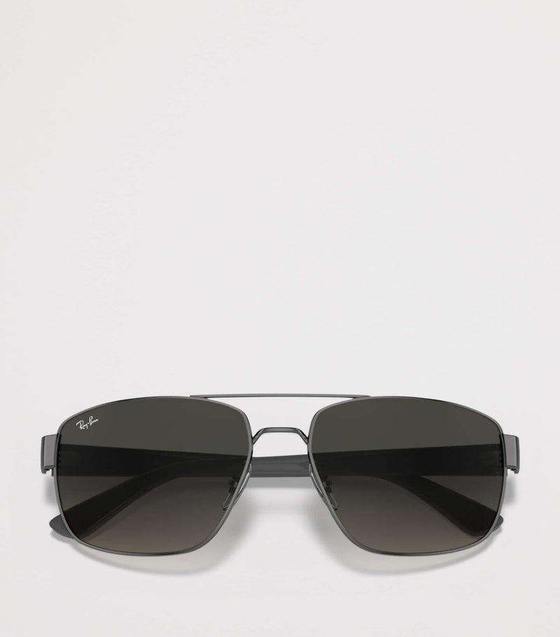 Ray-Ban Sonnenbrille aus Metall, unregelmäßig, rechteckig (britische Marke)