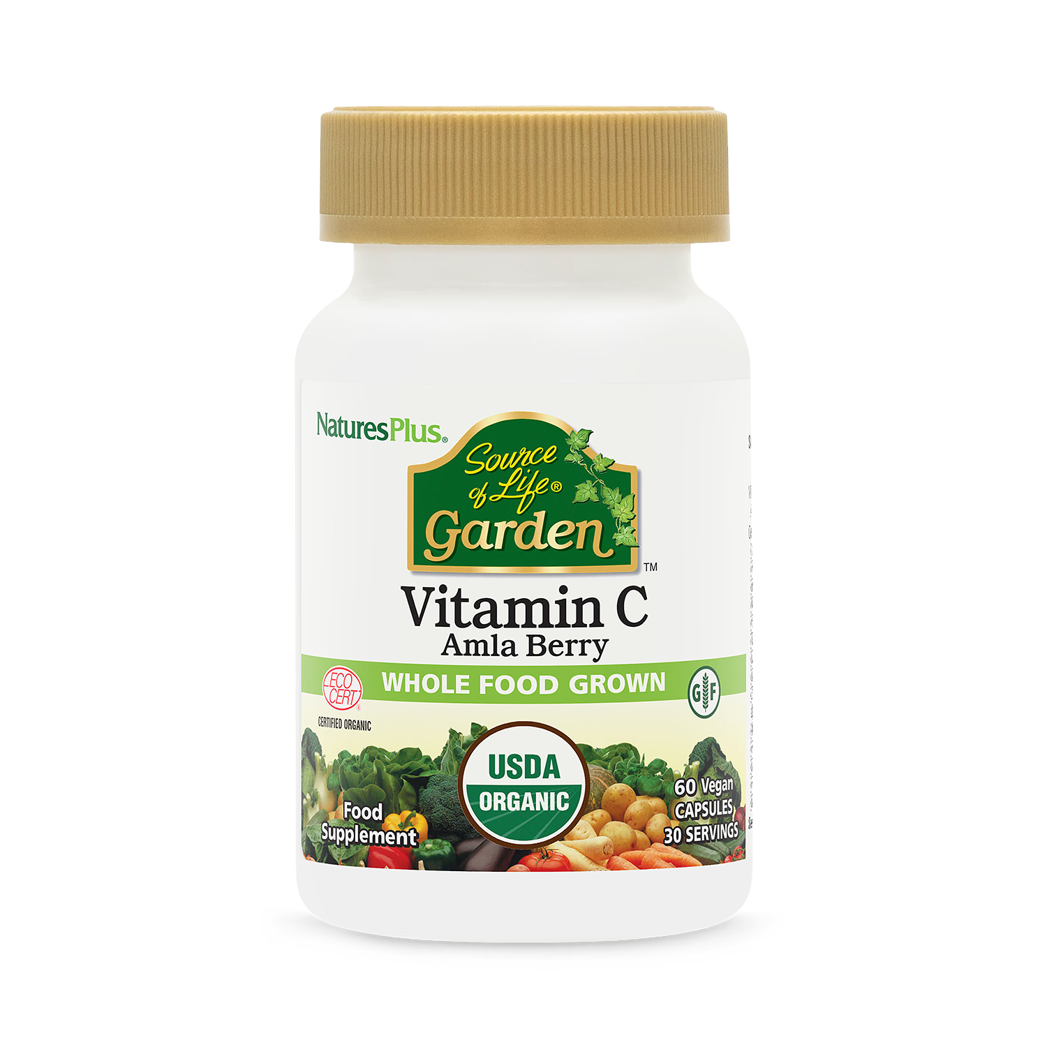 NaturesPlus organic vitamin C 60 capsules (British brand)