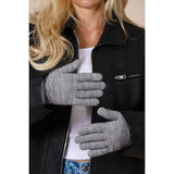 SVNX knitted gloves with plush detail in grey - British product