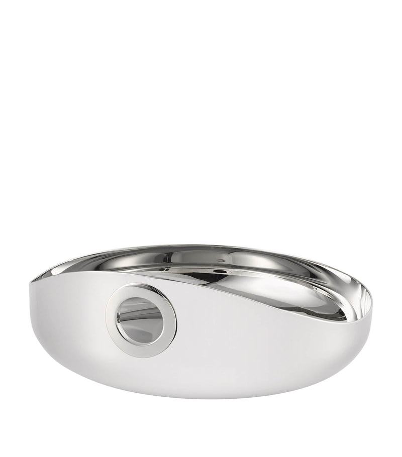 Christofle stainless steel bowl with grip eyelet, 16cm diameter - British product