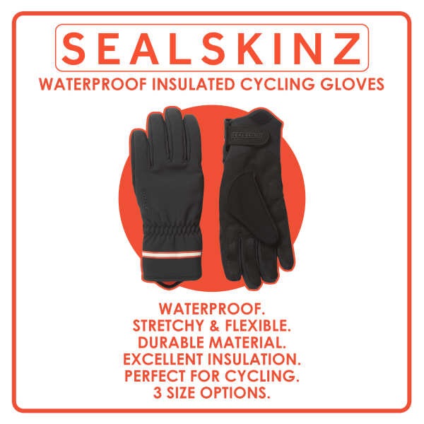 Sealskinz winter insulated cycling gloves, imported from the UK