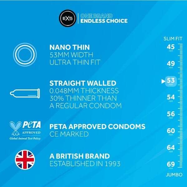 EXS Nano Thin condoms lightweight 48 pack, UK version