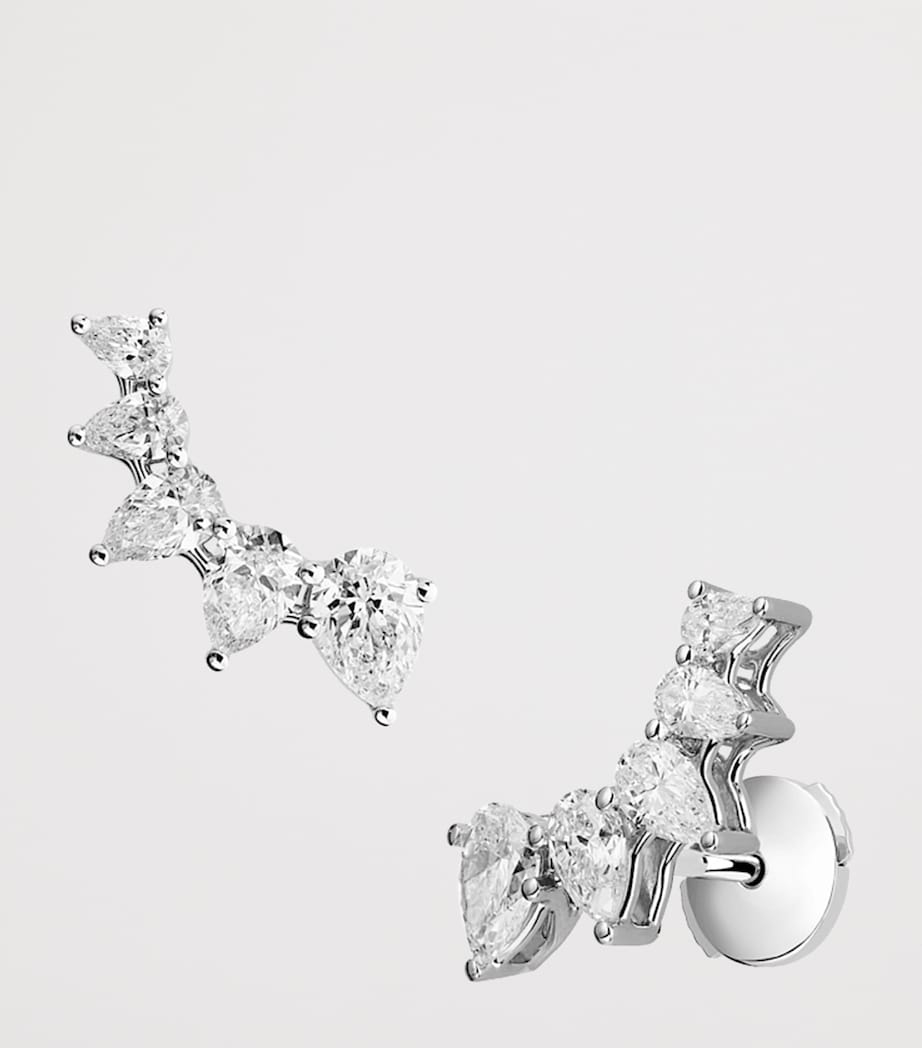 Chopard L'Heure du Diamant white gold diamond stud earrings, imported from the UK