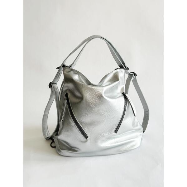 SVNX silver 2-in-1 shoulder bag and backpack - British product
