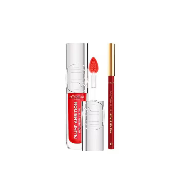 L'Oréal Paris Plump Ambition Lip Oil Duo Red, UK version