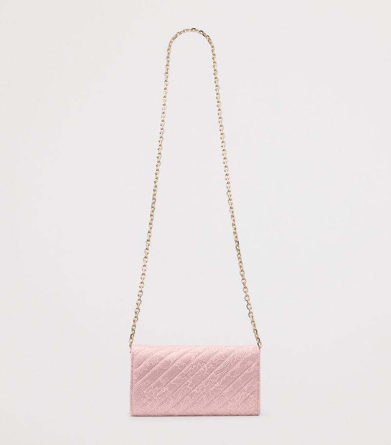 Jimmy Choo Curve chain wallet metallic leather H4cm W19cm, imported from the UK