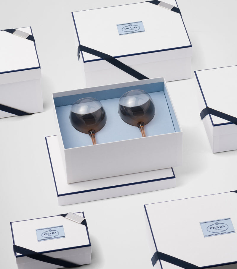 Prada New York red wine glasses 2-pack imported from the UK