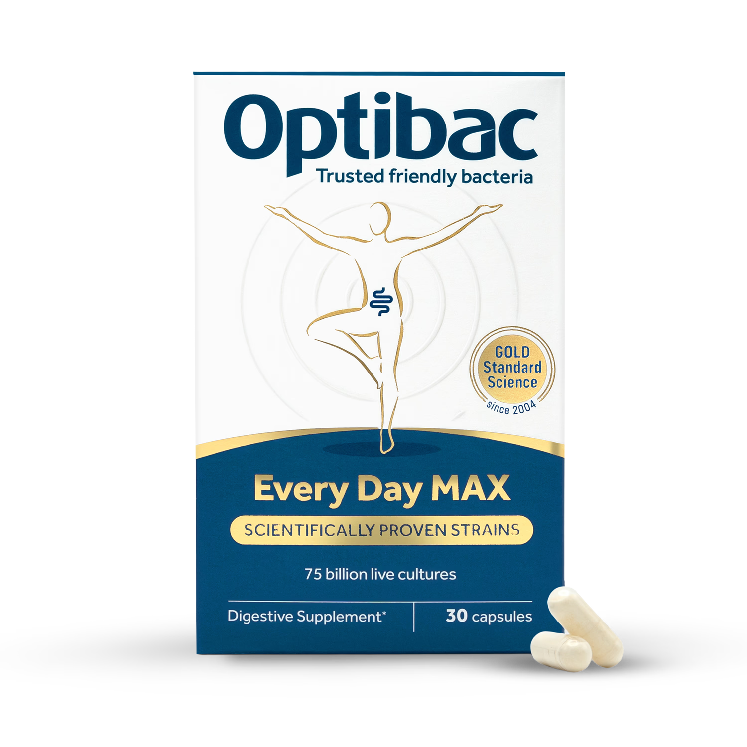 Optibac probiotic supplement Every Day Max 30 capsules (British brand)