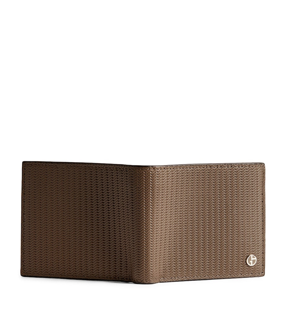Giorgio Armani leather wave-embossed bifold wallet (British brand)