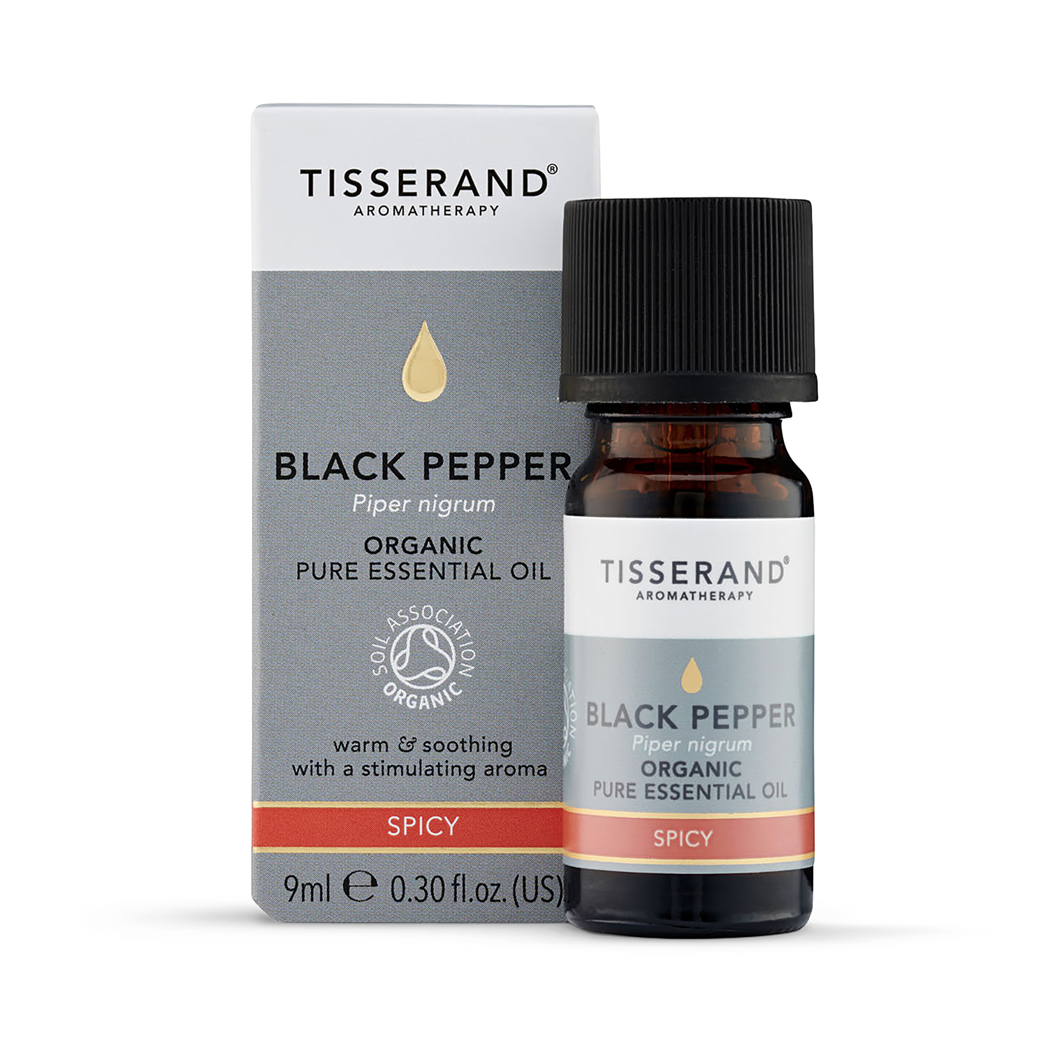 Tisserand Black Pepper Essential Oil 9ml, imported from the UK