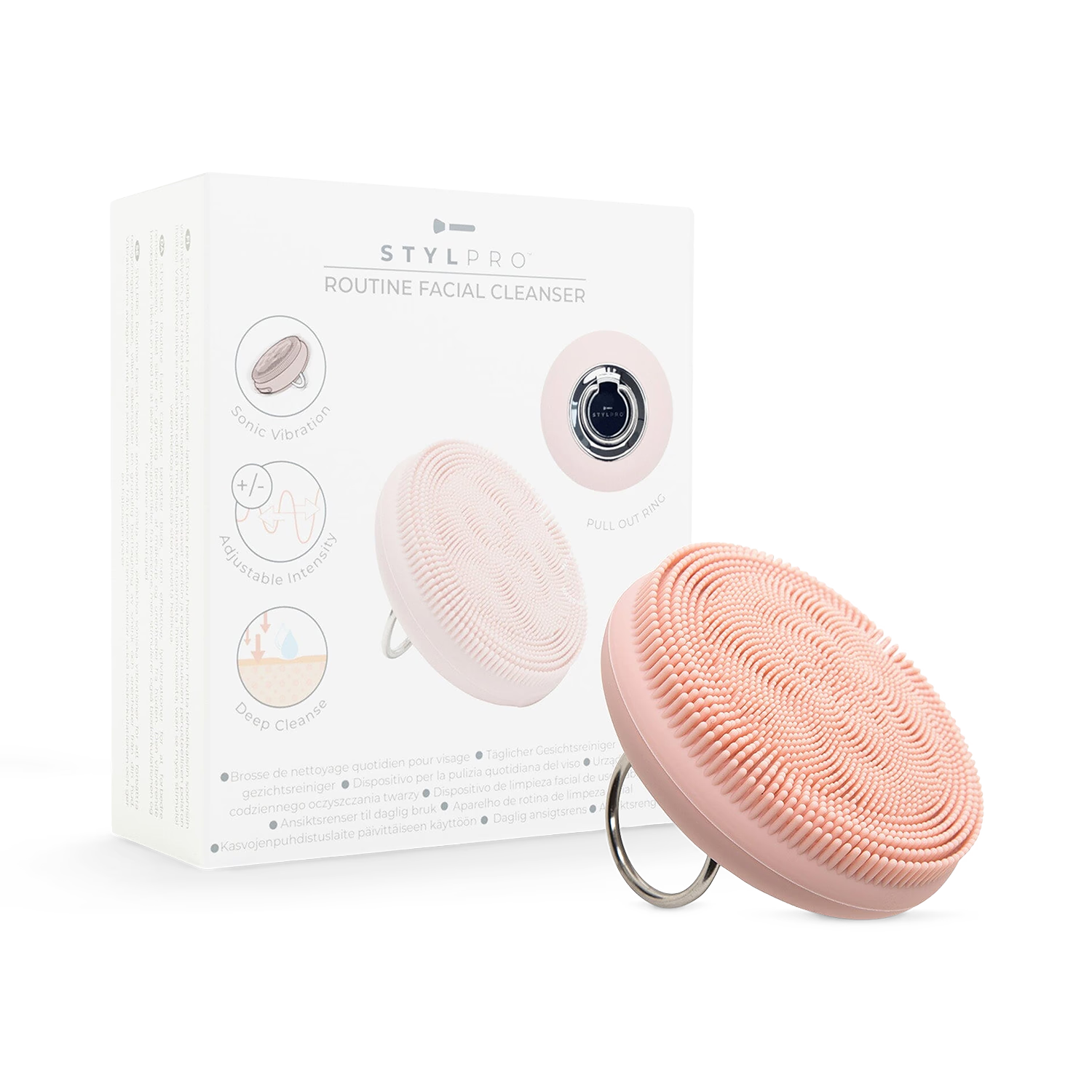 Stylpro sonic facial cleansing device with silicone bristles, UK version