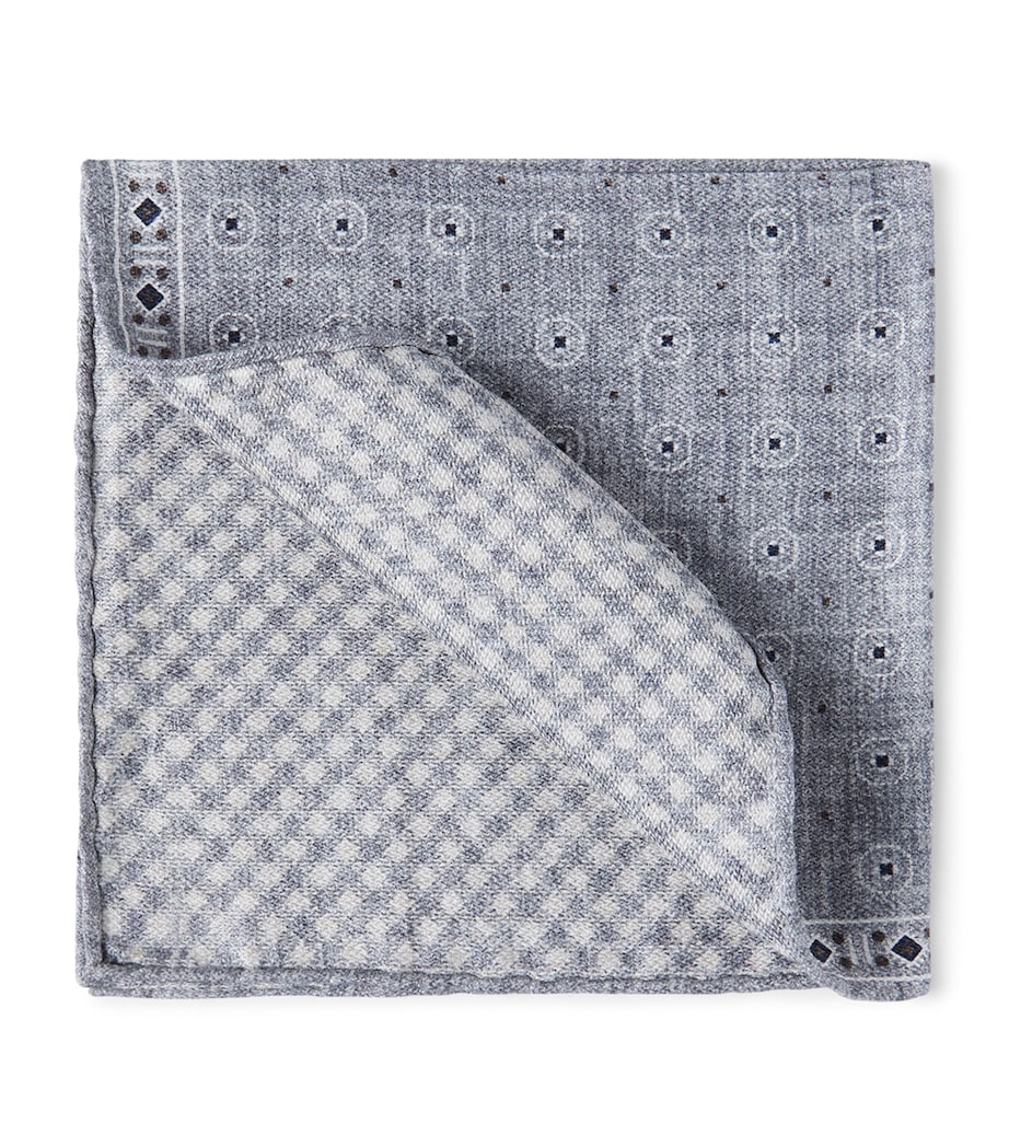 Brunello Cucinelli silk patterned pocket square 35cm, imported from the UK