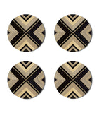 Hestia set of 4 Geometrique round coasters, UK version