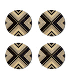 Hestia set of 4 Geometrique round coasters, UK version