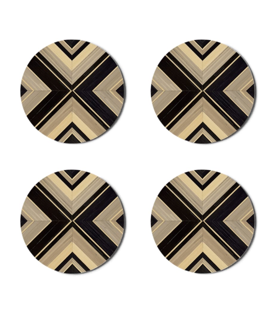 Hestia set of 4 Geometrique round coasters, UK version