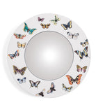 Fornasetti convex wall mirror with butterfly border, 50cm diameter - British product