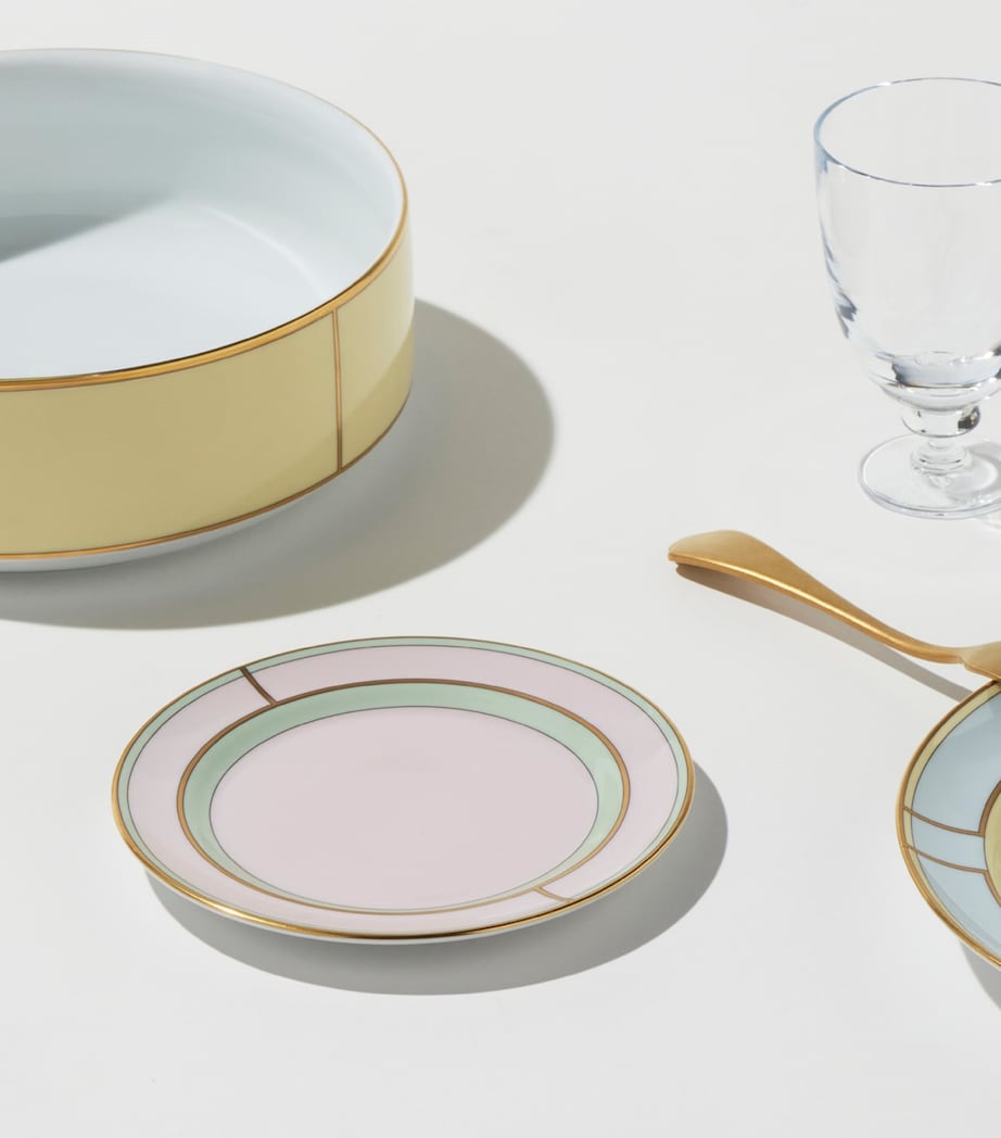 GINORI 1735 bread plate Colonna Diva Rosa 17cm, UK version