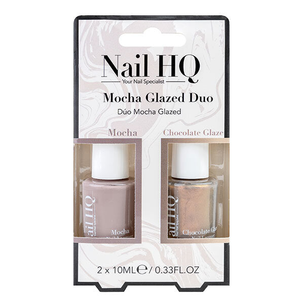 Nail HQ Mocha Glazed Duo nail polish, imported from the UK