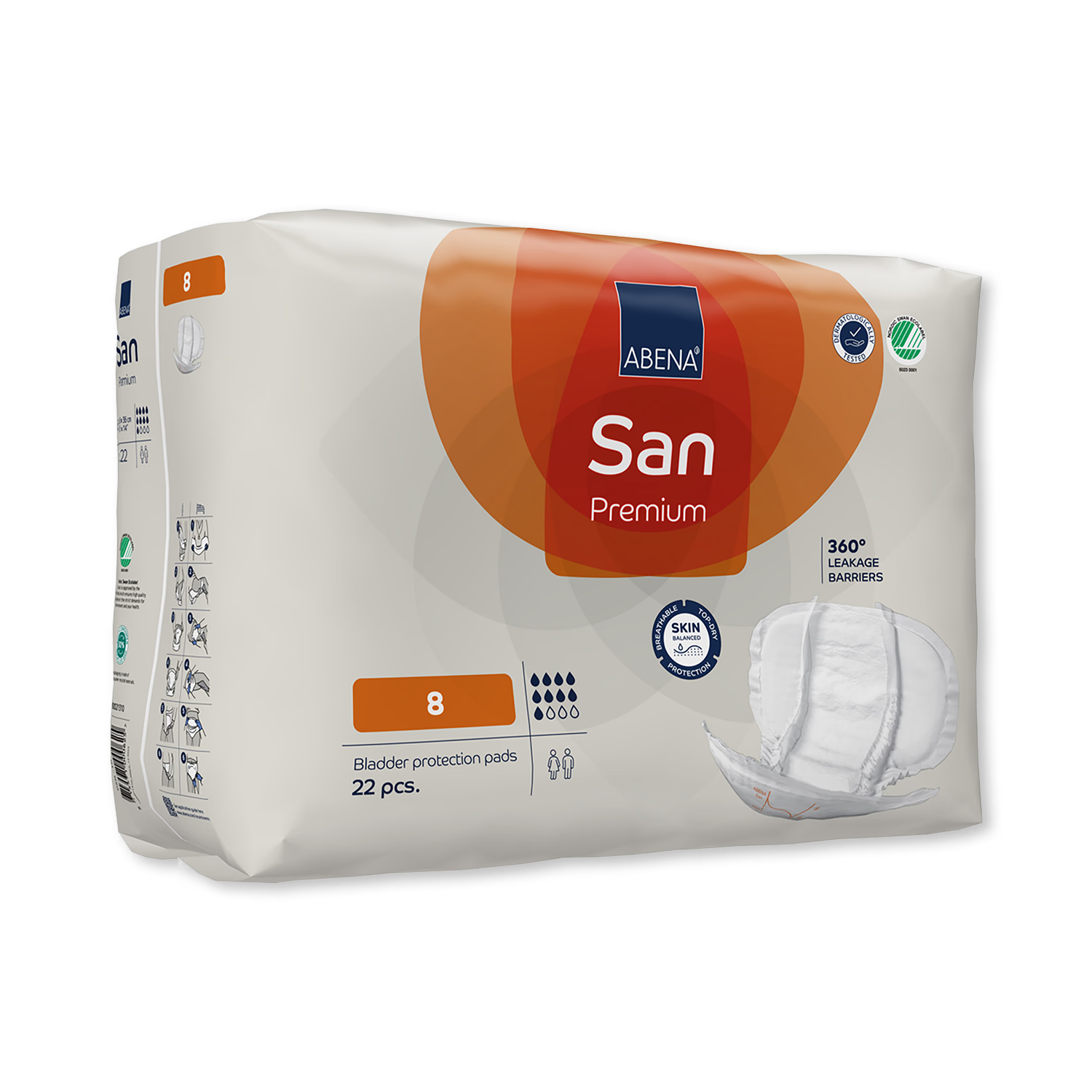 ABENA San Premium 8 incontinence pad 22 pack (British brand)
