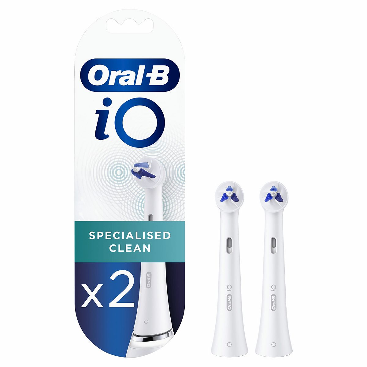 Oral-B iO Specialised Clean Replacement Electric Toothbrush Heads, 2 Pack Dental Boots   