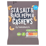 Sainsbury's Sea Salt & Black Pepper Cashews 150g Nuts Sainsburys   