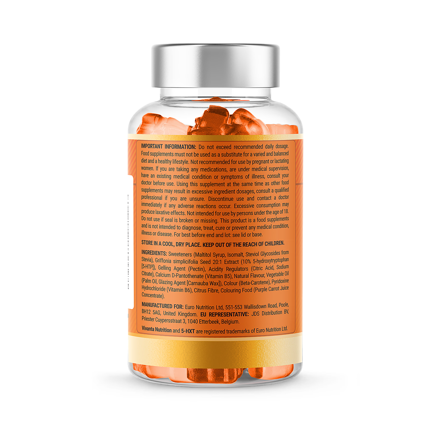 5HXT 5-HTP gummies 200mg 90 count, imported from the UK