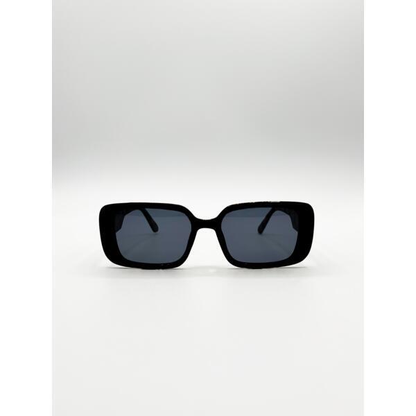 SVNX black rectangle sunglasses, UK version