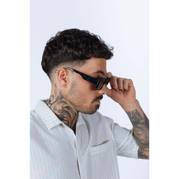 SVNX black rectangle sunglasses, UK version