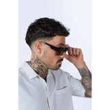SVNX black rectangle sunglasses, UK version